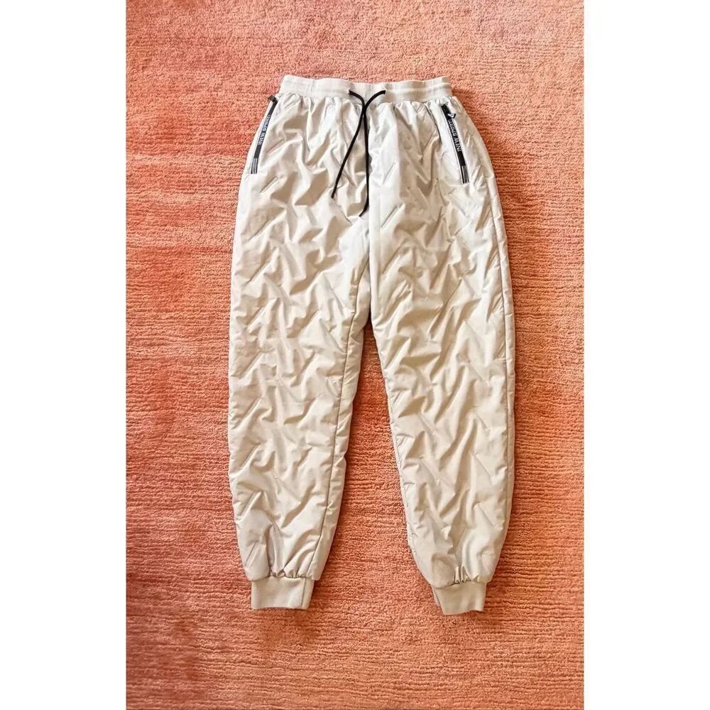 Manfinity Men's Sherpa Lined Winter Jogger Pants Water Resistant Zip Pockets M